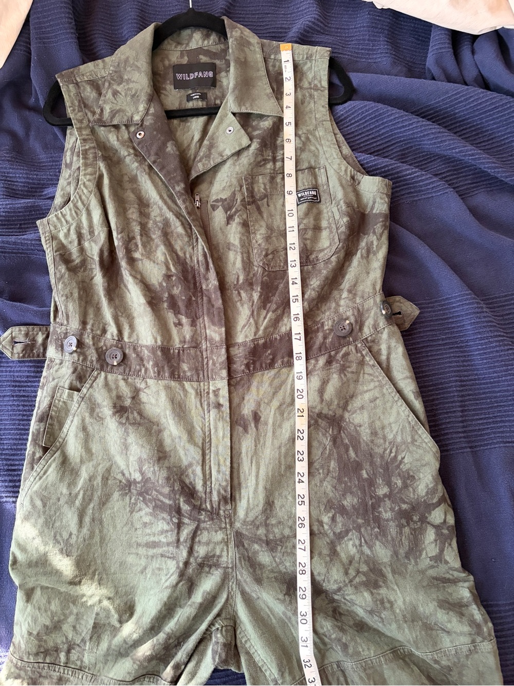 Wild Fang Sleeveless Olive and Black Tie-Dye Jumpsuit Large $40 - Picture 12 of 15